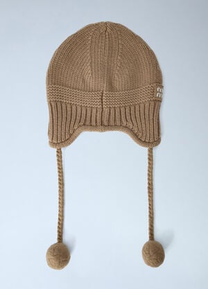 Miu Miu Cashmere Blend Beanie Hat Camel miu0266002
