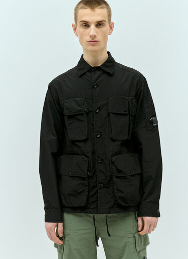 C.P. Company Flatt Nylon Utility Overshirt Black pco0155003