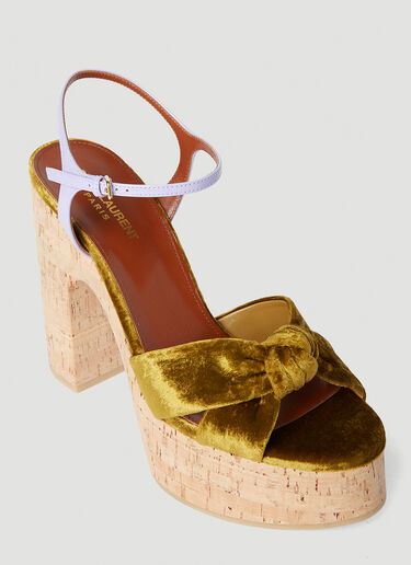 Saint Laurent Bianca St Heaven Platform Heels Gold sla0251180