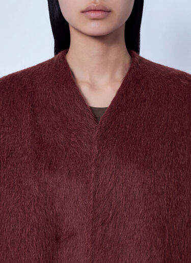 Max Mara Short Alpaca and Wool Coat Burgundy max0266216