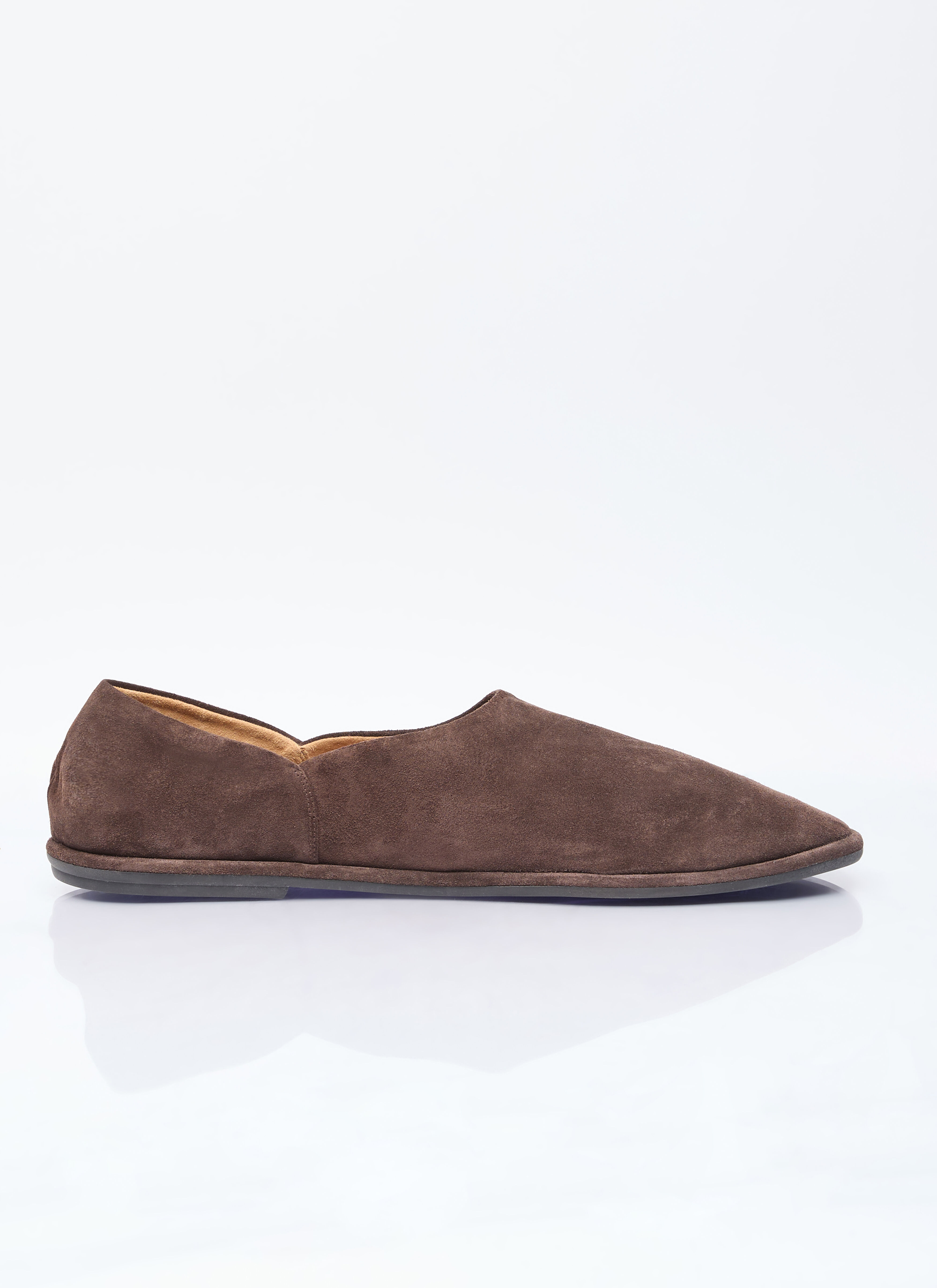 The Row Suede Canal Slippers White row0156013