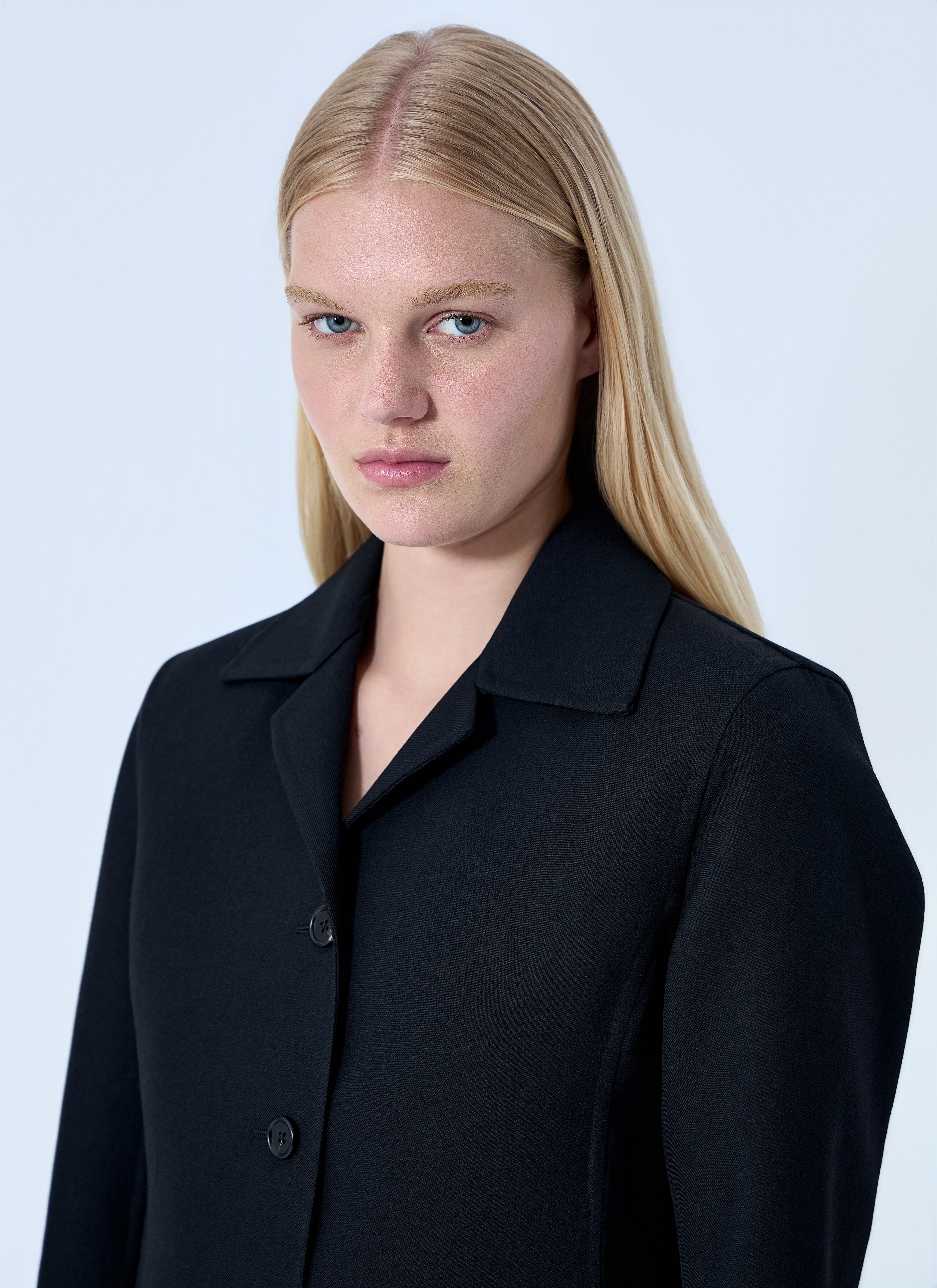JIL SANDER 黒 ウール ピーコート サイズ34 Jil Sander Women's' Single-Breasted Wool Coat in Black | LN-CC®