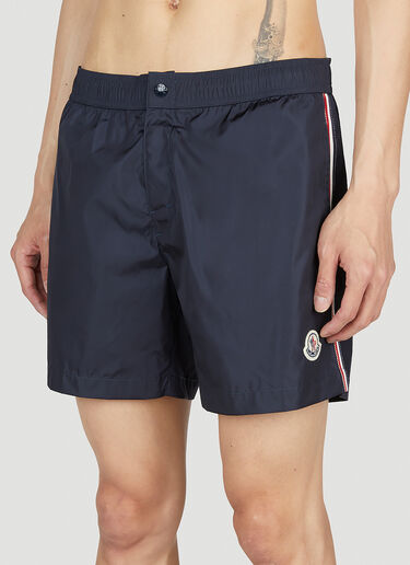 Moncler Striped Swim Shorts Navy mon0151015