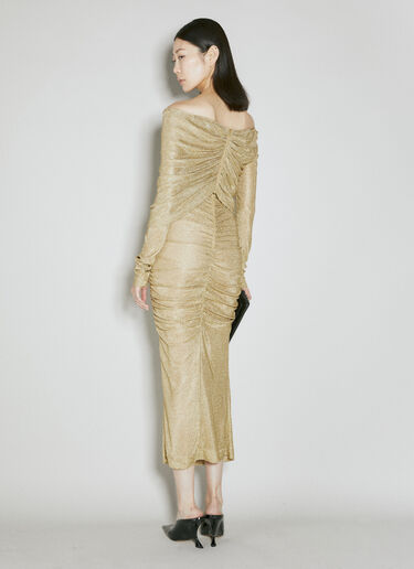 Dolce & Gabbana Lurex Mesh Midi Dress Gold dol0254018