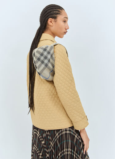 Burberry Check Mini Knitted Shoulder Bag Beige bur0257024