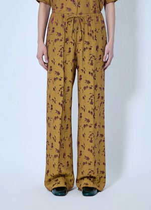 Dries Van Noten Floral Wide-Leg Trousers Yellow dvn0266011