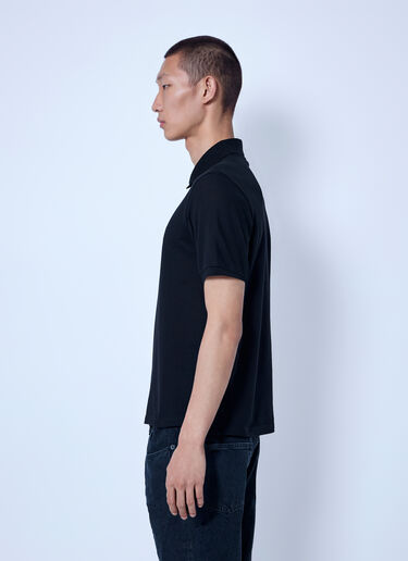 LN-CC® - Saint Laurent: Embroidered Logo Polo Shirt - Black Saint Laurent Embroidered Logo Polo Shirt Black sla0166016