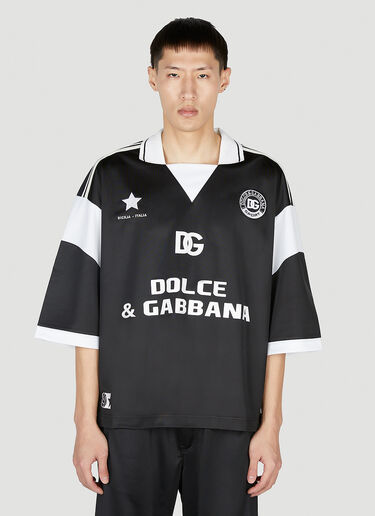 Dolce & Gabbana Soccer 徽标贴饰 Polo 衫 黑色 dol0151019