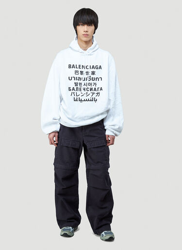 Balenciaga Multilanguages Hooded Sweatshirt White bal0143026