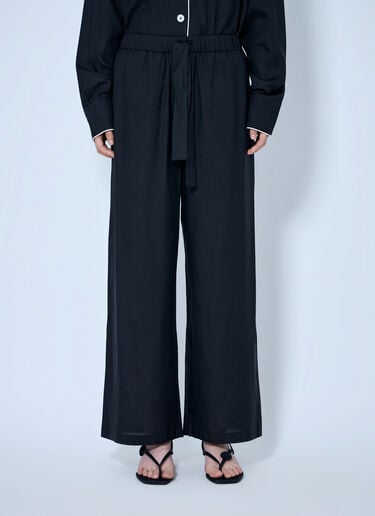 LN-CC® - Toteme: Piped Silk Trousers - Black Toteme Piped Silk Trousers Black tot0265040