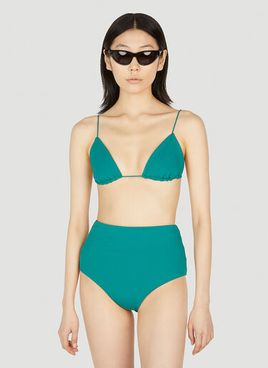 Ziah Fine Strap Triangle Bikini Top Green zia0252007