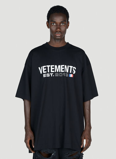 Vetements フラッグロゴTシャツ ブラック vet0154002