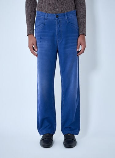 Prada Cotton Twill Pants Blue pra0163061