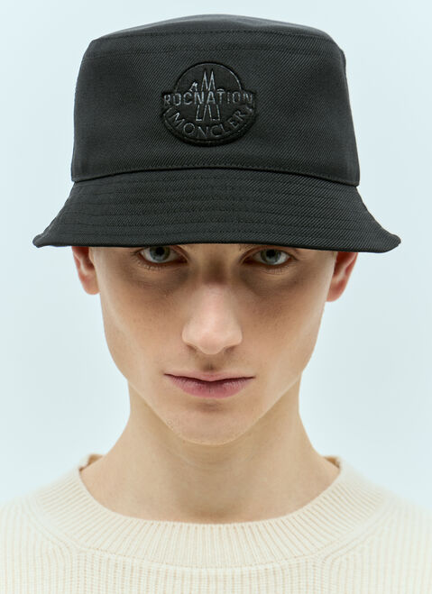 Moncler x Roc Nation designed by Jay-Z Logo Patch Bucket Hat Black mrn0156002