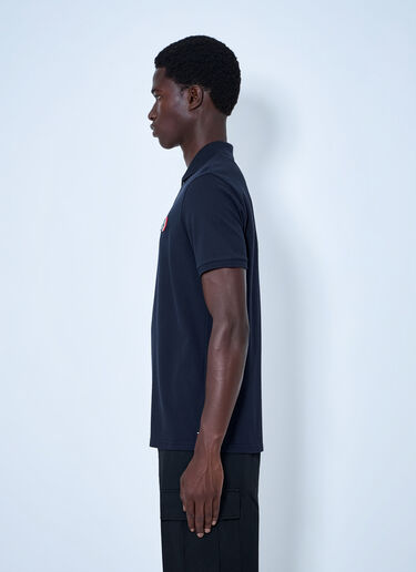 LN-CC® - Moncler: Polo Shirt with Embroidered Logo - Blue Moncler Polo Shirt with Embroidered Logo Blue mon0165009