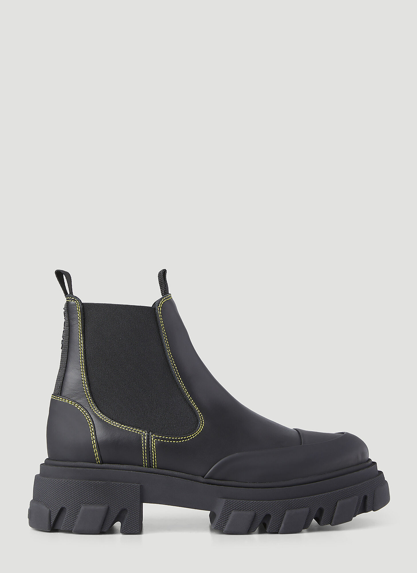 GANNI STITCH CLEATED LOW CHELSEA BOOTS 