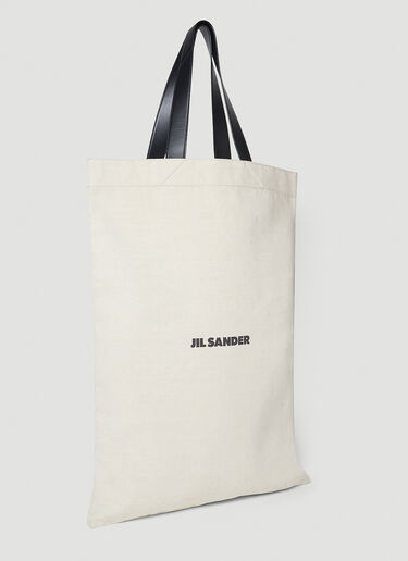 Jil Sander Grande Flat Canvas Tote Bag Beige jil0241037