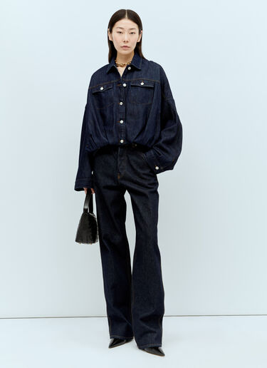 Dries Van Noten 缩褶下摆牛仔夹克 蓝色 dvn0256004