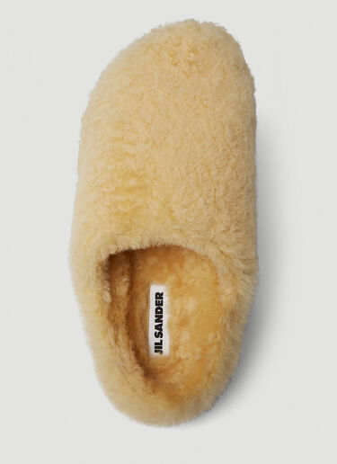 Jil Sander Shearling Slippers Cream jil0251057