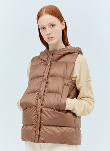 Max Mara Reversible Hooded Gilet Brown max0255054