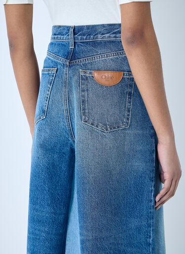 Chloé Contrast Denim Shorts Blue chl0259018