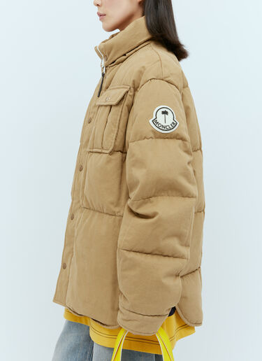 Moncler x Palm Angels Fieldrush Short Down Jacket Brown mpa0355001