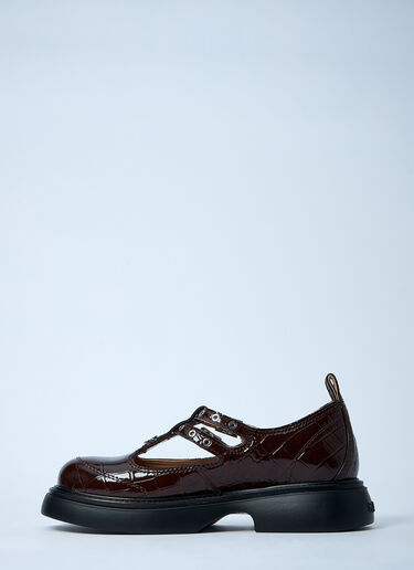 GANNI Butterfly Mary Jane Shoes Brown gan0261023