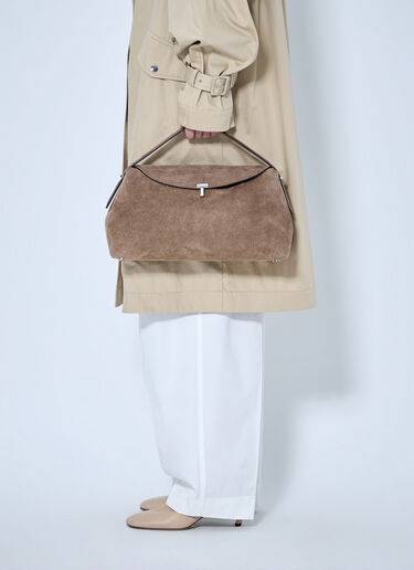 Toteme T-Lock 麂皮顶部提手 棕色 tot0265092