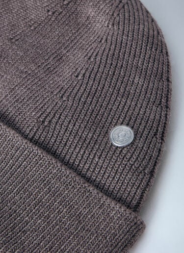LN-CC® - Acne Studios: Wool Beanie With Rivet - Grey Acne Studios Wool Beanie With Rivet Grey acn0165073