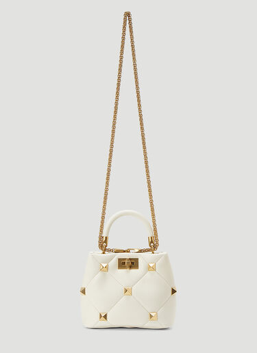 Valentino Roman Stud Small Shoulder Bag Cream val0244012