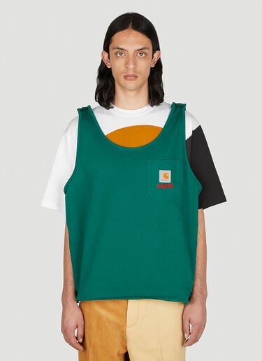 Marni x Carhartt 로고 티셔츠 그린 mca0150013