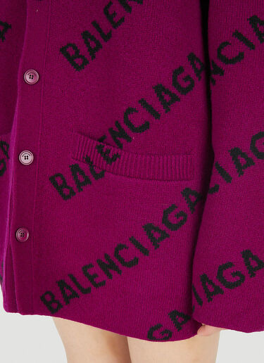 Balenciaga Logo Cardigan Purple bal0247006