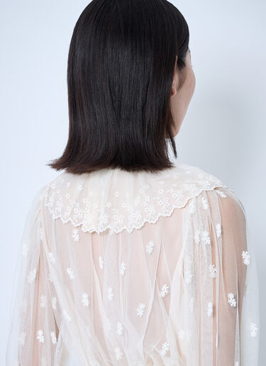 Embroidered Lace Ruffle Top Chloé Embroidered Lace Ruffle Top White chl0260040