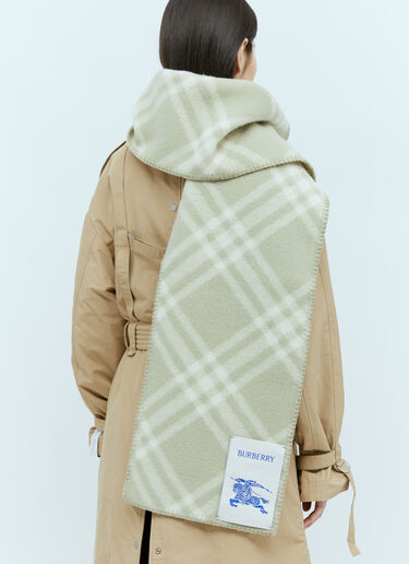 Burberry Check Wool Scarf Green bur0355001