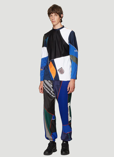 Ahluwalia Studio Coverstitch Patchwork Track Sweater Blue ahl0138004