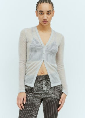 Diesel M-Arina Lightweight Knit Cardigan Grey dsl0257010