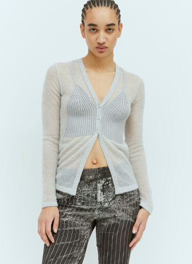 Diesel M-Arina Lightweight Knit Cardigan Grey dsl0257010