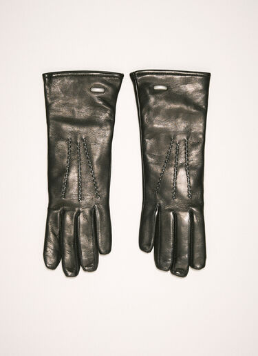 Our Legacy Topstitched Leather Gloves Black our0258028