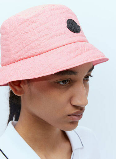 Moncler Logo Patch Bucket Hat Pink mon0255050