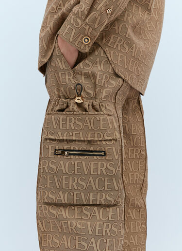 Versace Logo Jacquard Cargo Pants Brown ver0153012