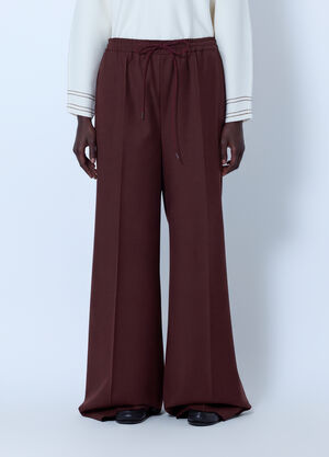 Max Mara Wide-Leg Drawstring Trousers Burgundy max0266219