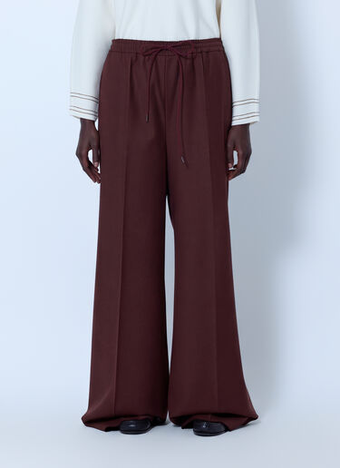 LN-CC® - Max Mara: Wide-Leg Drawstring Trousers - Burgundy Max Mara Wide-Leg Drawstring Trousers Burgundy max0266219