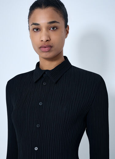 Issey Miyake Textured Button-Down Shirt Black ism0264008