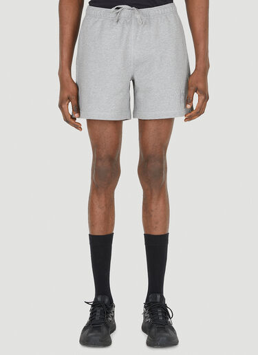LN-CC® - More Joy: Logo Embroidered Shorts - Grey More Joy Logo Embroidered Shorts Grey mjy0347020