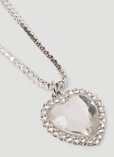 VETEMENTS Crystal Heart Necklace Silver vet0351003