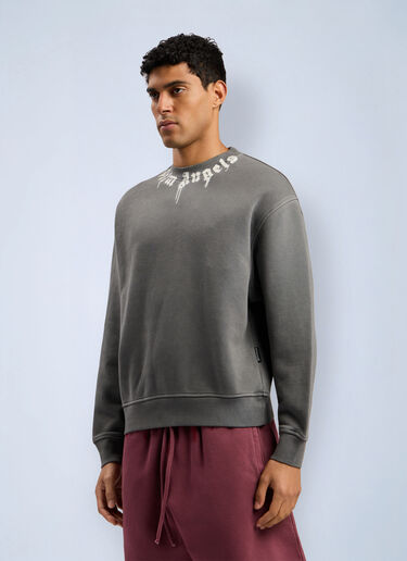 Neck Logo Regular Crewneck Sweatshirt Palm Angels Neck Logo Regular Crewneck Sweatshirt Grey pma0162051