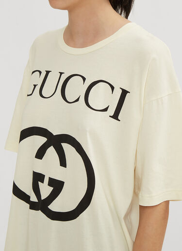Gucci GG Logo T-Shirt Cream guc0234033
