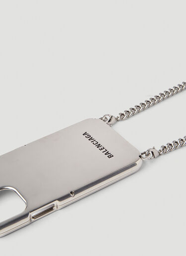 Balenciaga IPhone 12 Chain Case Silver bal0245147