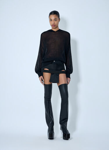 Rick Owens Layered Thigh-High Boot Ensemble Black ric0264010