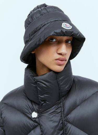 Moncler x Pharrell Williams Satin Ruched Bucket Hat Black mpw0354003